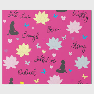 Cadeau Papier d'emballage   Motif floral de lotus d'auton