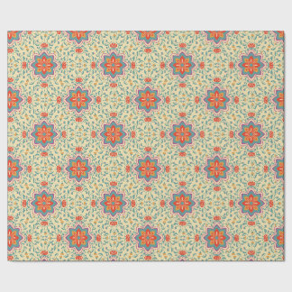Cadeau Papier d'emballage motif Floral Folk
