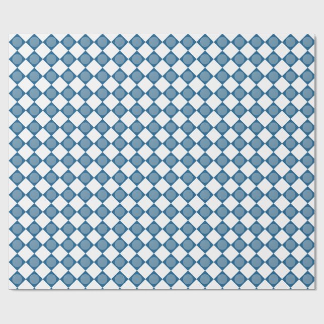 Cadeau Papier d'emballage motif golf Argyle bleu (Plat)
