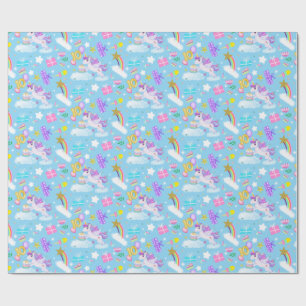 Cadeau Papier d'emballage motif licorne pour 10e annivers