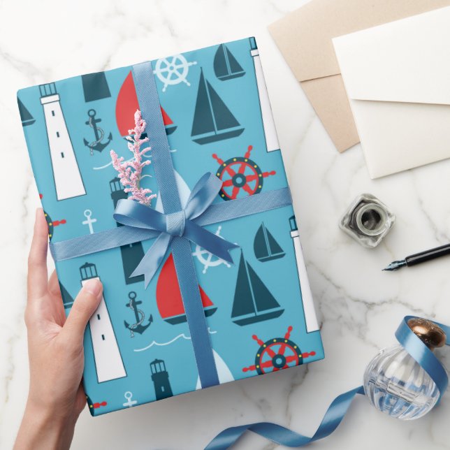 Cadeau Papier d'emballage motif nautique (Cadeaux)