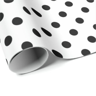 Cadeau Papier d'emballage motif noir et blanc pois