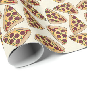 Cadeau Papier d'emballage motif Pizza amusant