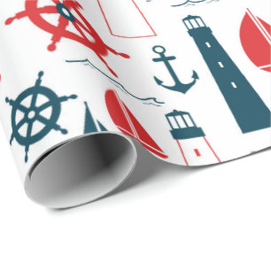 Cadeau Papier d'emballage motif Plage nautique