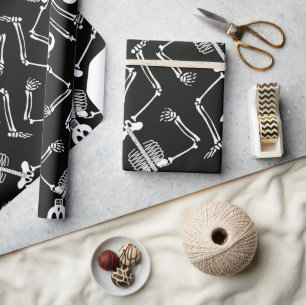 Cadeau Papier d'emballage motif pour squelette d'Hallowee
