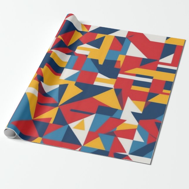 Cadeau papier d'emballage motif style graphique pop art (Déroulé)