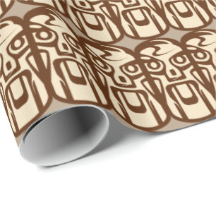 Cadeau Papier d'emballage motif visage Tiki de plage