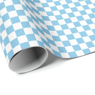 Cadeau Papier d'emballage moyen bleu-clair et de blanc de