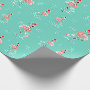 Cadeau Papier d'emballage multi de Flamant rose de Noël