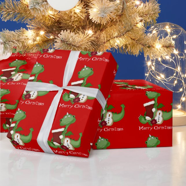 Cadeau Papier d'emballage Noël Dinosaur (Vacances)