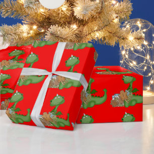 Cadeau Papier d'emballage Noël Dragon Holiday