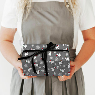 Cadeau Papier d'emballage Noël Éléphant Blanc (Gris)