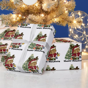 Cadeau Papier d'emballage Noël Moose Holiday