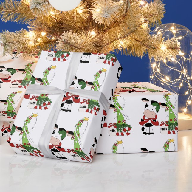 Cadeau Papier d'emballage Noël Vache (Vacances)