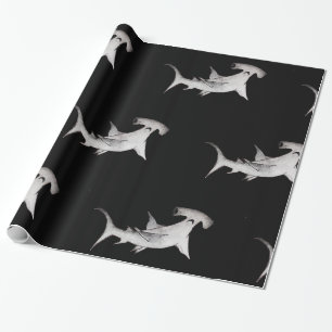 Cadeau papier d'emballage noir de requin de