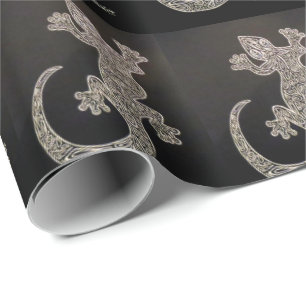Cadeau Papier d'emballage noir et blanc de Gecko