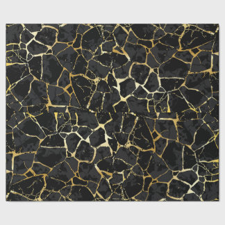 Cadeau Papier d'emballage noir Kintsugi veine d'or