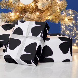 Cadeau Papier d'emballage noir mat Clover grand