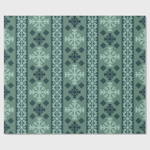 Cadeau Papier d'emballage nordique Flocons de neige d'hiv