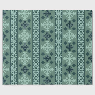 Cadeau Papier d'emballage nordique Flocons de neige d'hiv