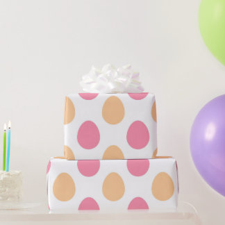 Cadeau Papier d'emballage Œufs de Pâques Rose Pêche Rosé
