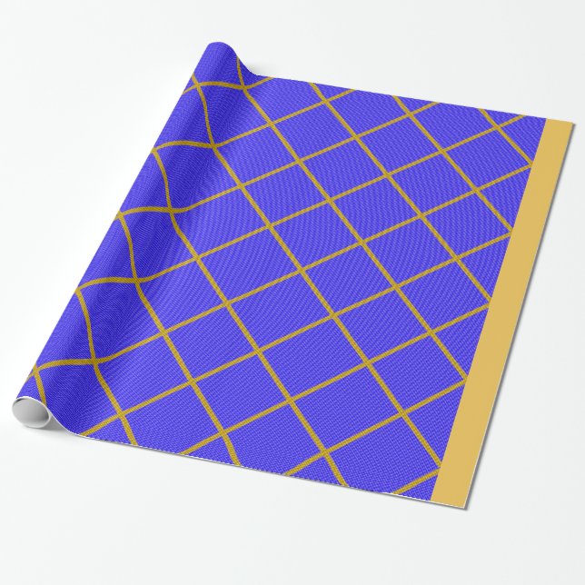 Cadeau Papier d'emballage or et bleu (Déroulé)