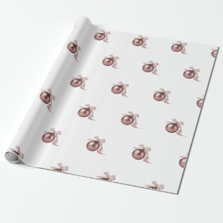 CADEAU PAPIER D'EMBALLAGE ORNEMENT DE FÊTE ROSE POUDRÉ