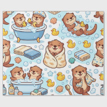 Papier d'emballage Otter Bubble Bath Mignon et Cos