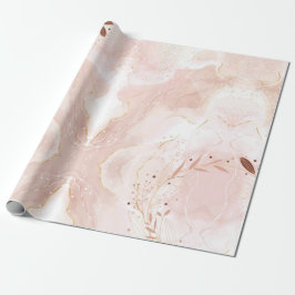 Cadeau Papier d'emballage Pailleté Rose Marbre