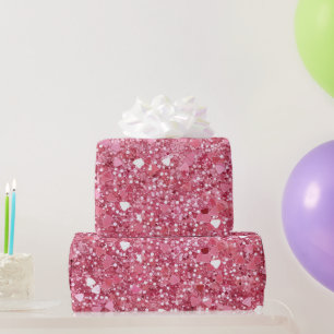 Cadeau Papier d'emballage Pailleté Rose Pastel