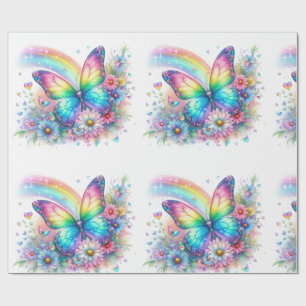 Cadeau Papier d'emballage - Papier d'emballage floral pas