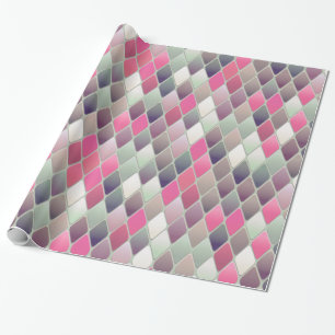 Cadeau papier d'emballage pastel en diamant vert rose