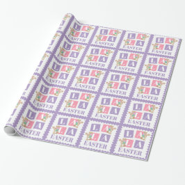 Cadeau Papier d'emballage pastel La La Easter Bunny