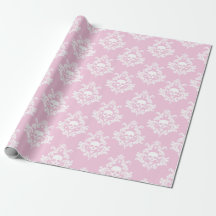 Papier d'emballage Pastel rose et blanc pour crâne