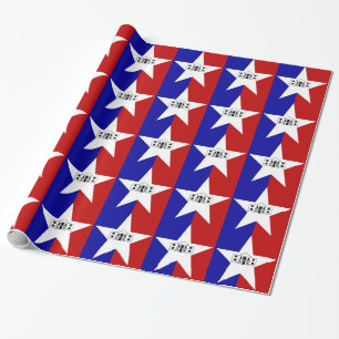 Cadeau Papier d'emballage patriotique Drapeau de San Anto