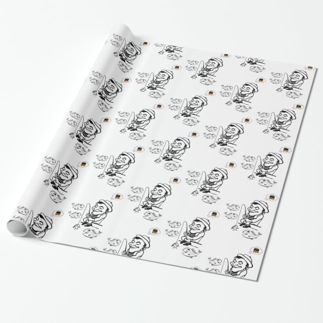 Cadeau Papier d'emballage Pêcheur (Déroulé)