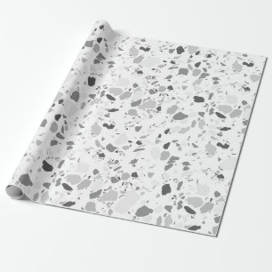 Cadeau Papier d'emballage peint à la main en tesson gris