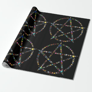 Cadeau papier d'emballage pentagramme wicca