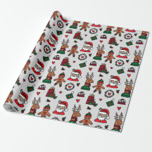 Papier d'emballage père Noël Gingerbread