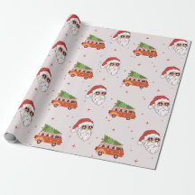 papier d'emballage Père Noël pour panneau de paix