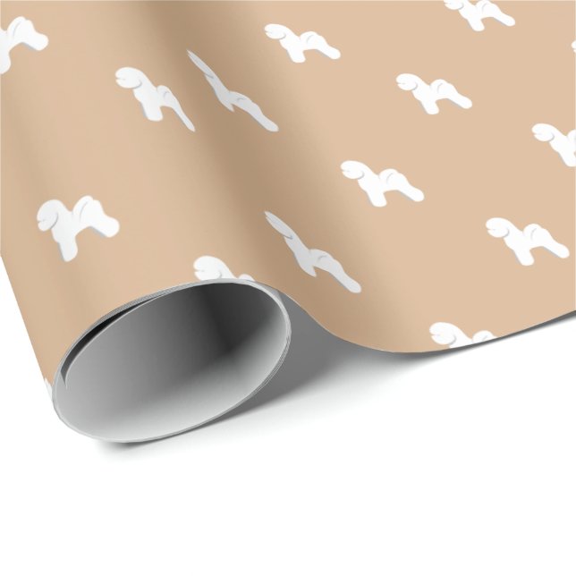 Cadeau Papier d'emballage personnalisable de Bichon Frise (Coin rond)