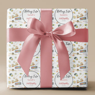 Cadeau Papier d'emballage personnalisé aquarelle Sushi et