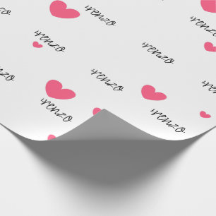 Cadeau Papier d'emballage personnalisé cœurs roses