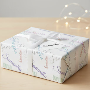 Cadeau Papier d'emballage personnalisé couleur nom
