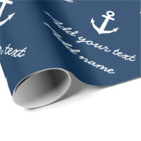 Papier d'emballage personnalisé d'ancre nautique