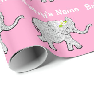 Cadeau Papier d'emballage personnalisé de baby shower