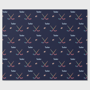 Cadeau Papier d'emballage personnalisé de hockey