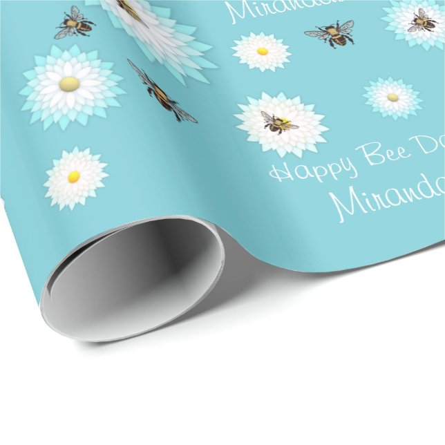 Cadeau Papier d'emballage personnalisé de jour heureux (Coin rond)