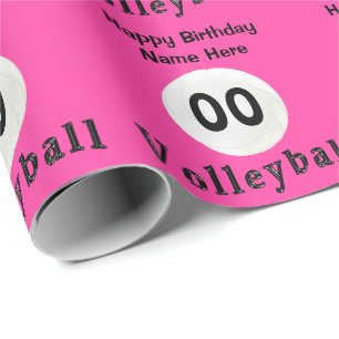 Cadeau Papier d'emballage PERSONNALISÉ de volleyball ros
