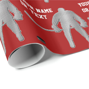 Cadeau Papier d'emballage personnalisé d'hockey,